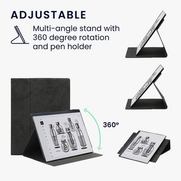 kwmobile Klapphülle für Remarkable 2 - Hülle mit Stifthalter Ständer Tablet-Ständer, (Klapphülle für Remarkable 2 - Hülle mit Stifthalter Ständer)