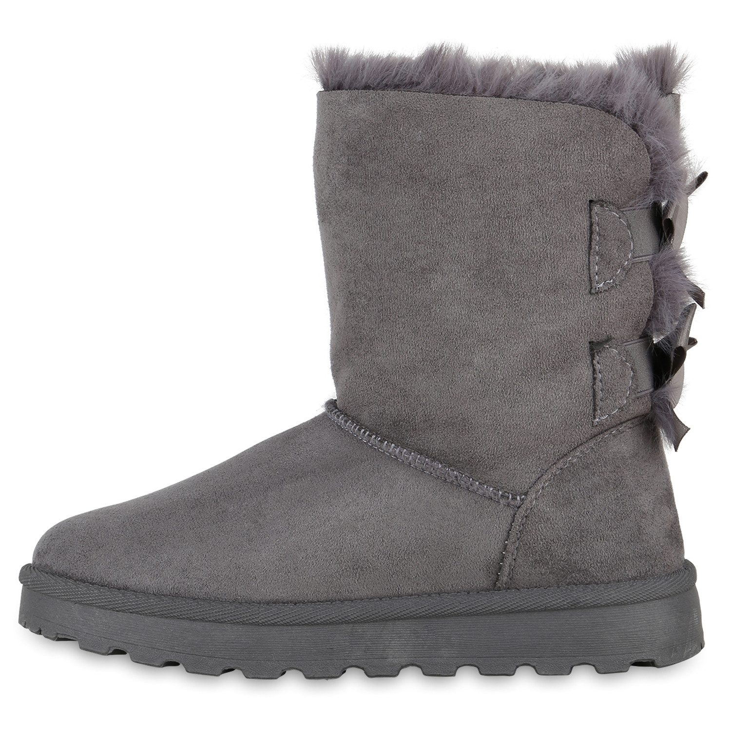 VAN HILL 839832 Winterstiefelette Damen Warm Gefütterte Winter Boots Stiefeletten Kunstfell