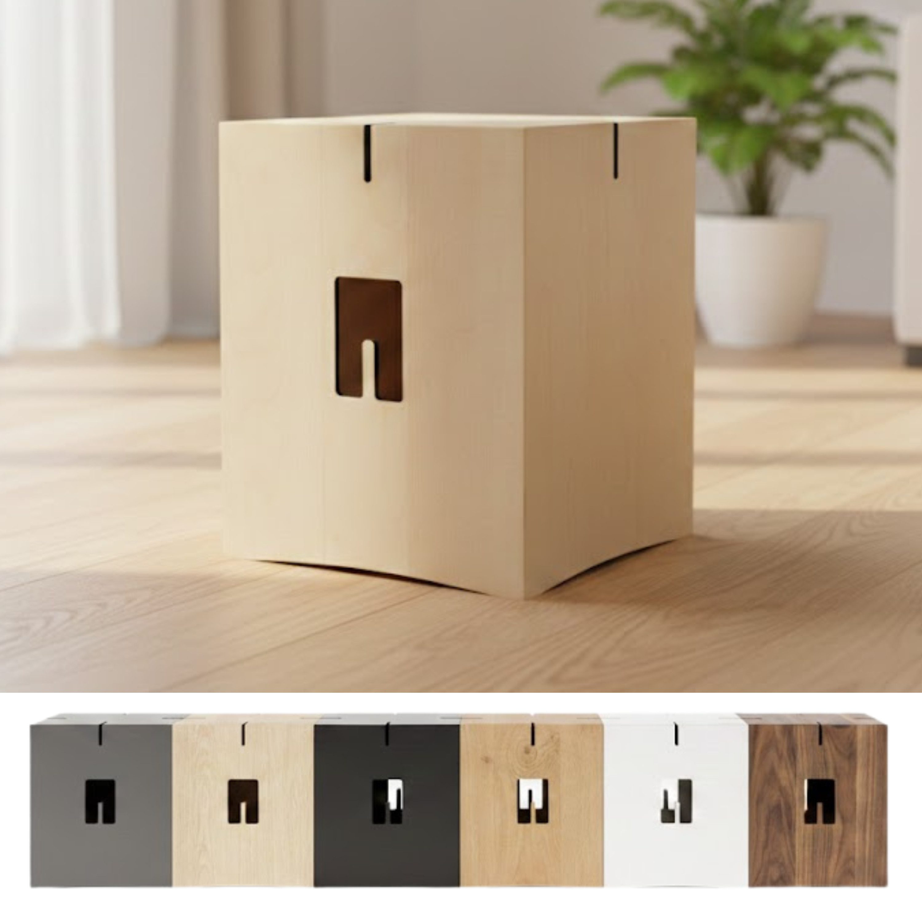 never sit alone Sitzhocker Holz - Crossit Sitzwürfel - verkettbar & kombinierbar - Design Hocker (Hocker einzeln oder als Set kombinierbar – Design Sitzhocker - belastbar bis 120 kg, 6 Varianten verfügbar, Beistelltisch oder als Sitzgelegenheit), Hochwertige Handarbeit