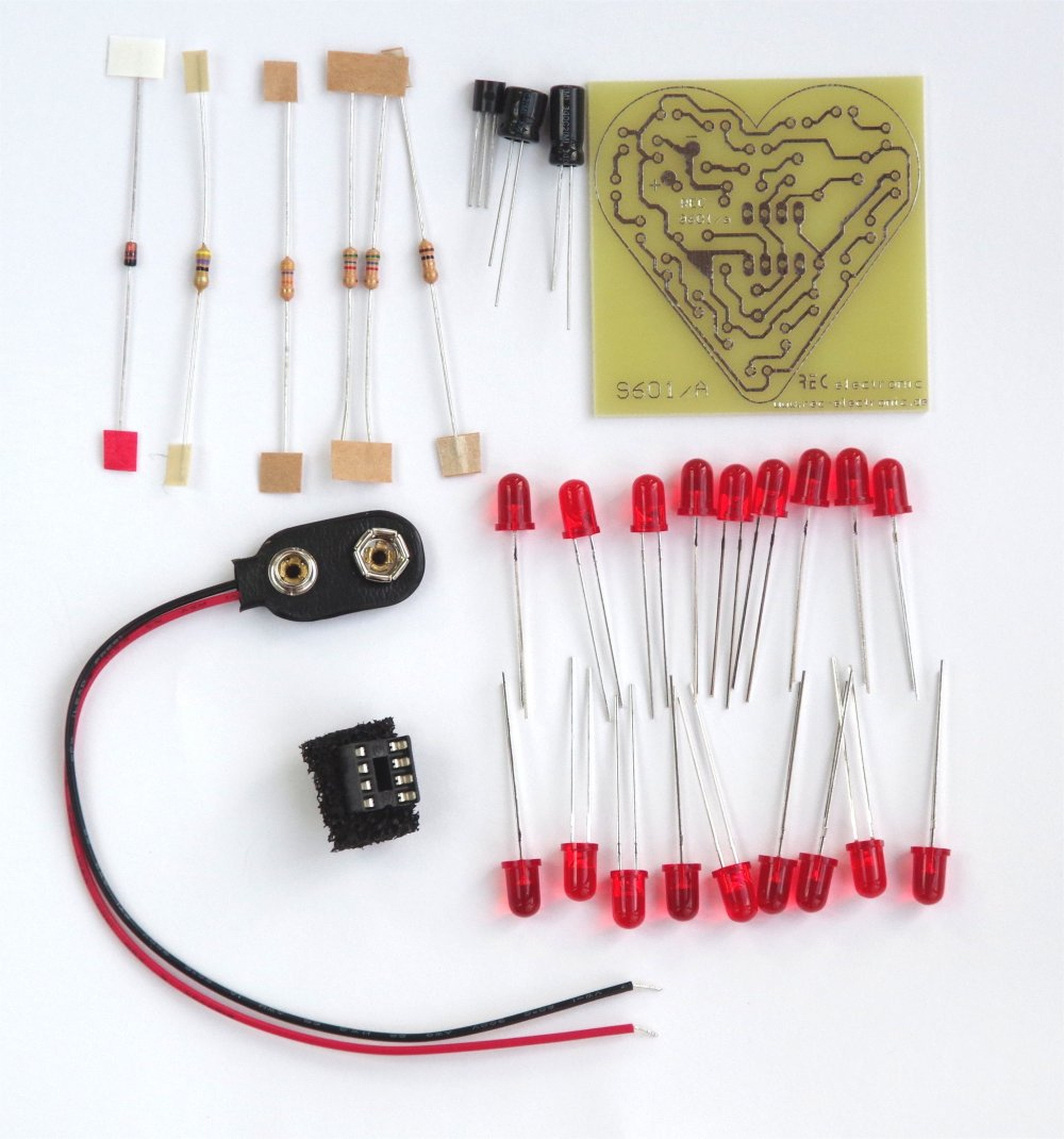 REC electronic Riedinger Experimentierkasten Blinkendes LED-Herz - der Party-Hit