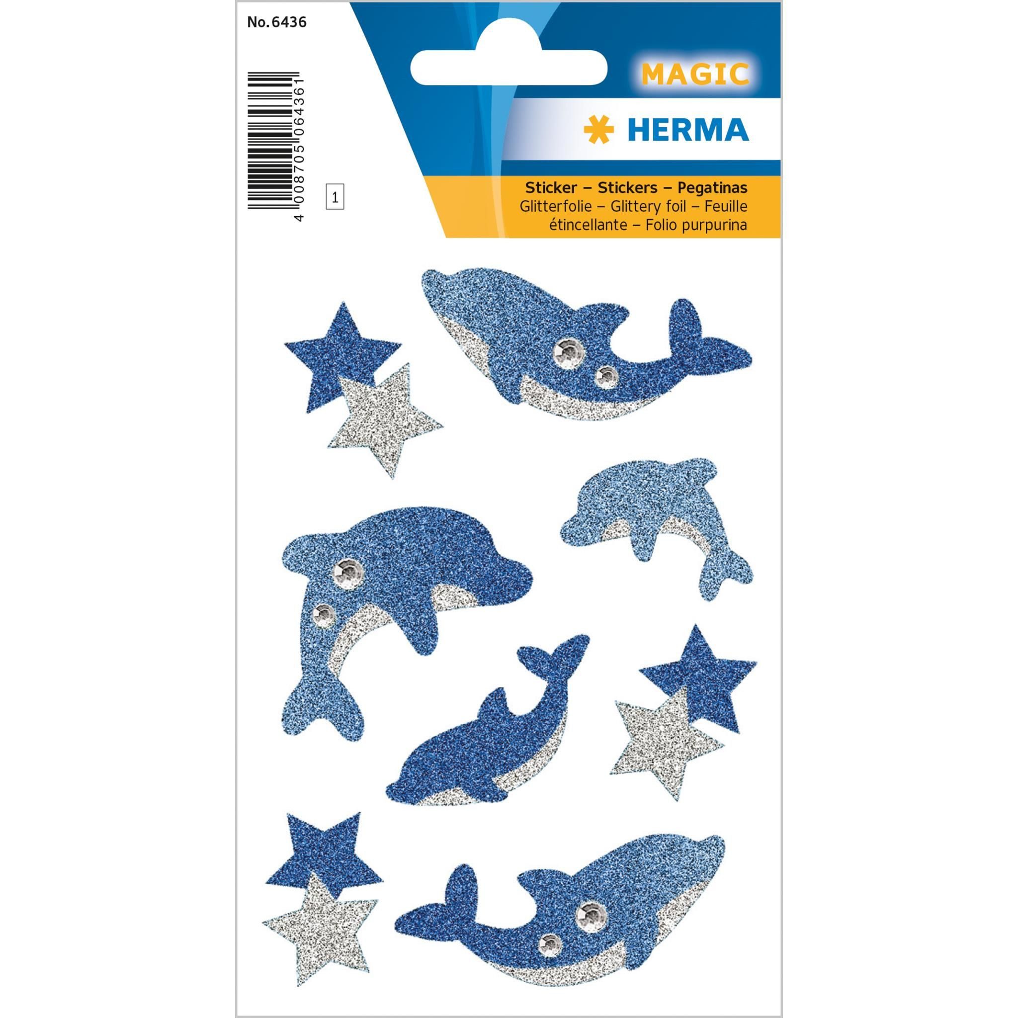 HERMA Sticker Herma Sticker MAGIC Tiere Delphine glittery 1 Bl