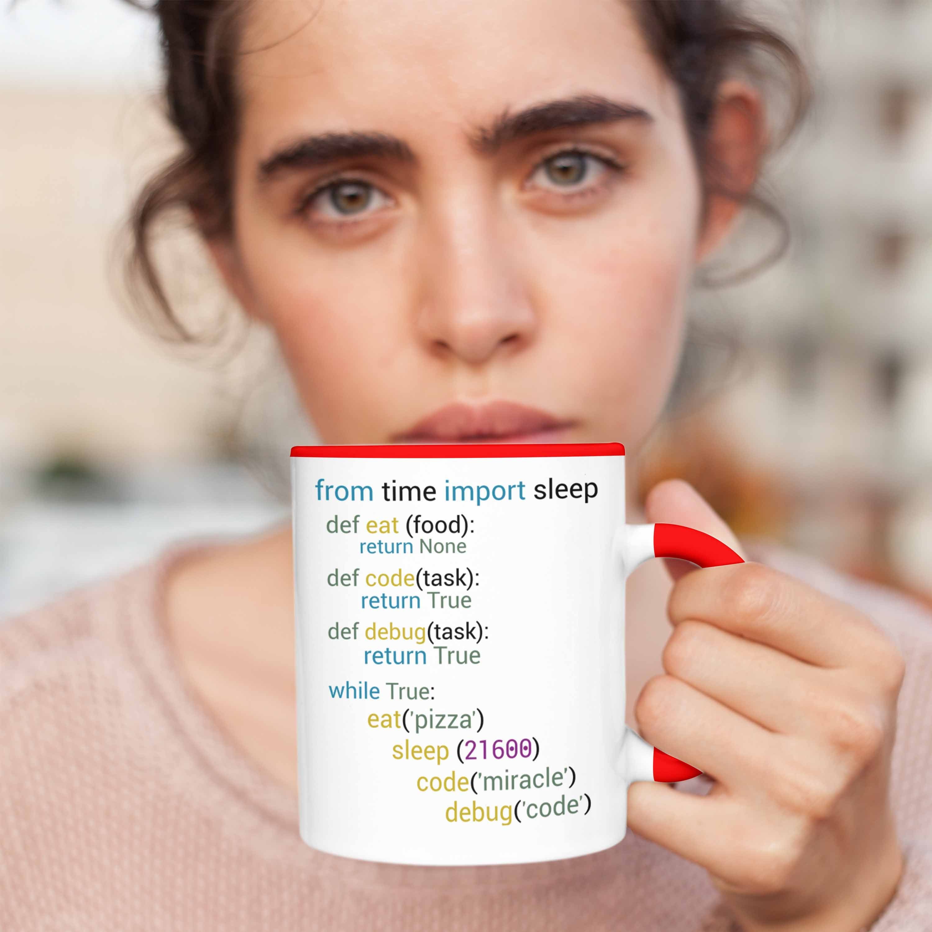 Trendation Nerds Geschenk Tasse Coder Rot Softwareentwickler für Programmierer Tasse Gesch