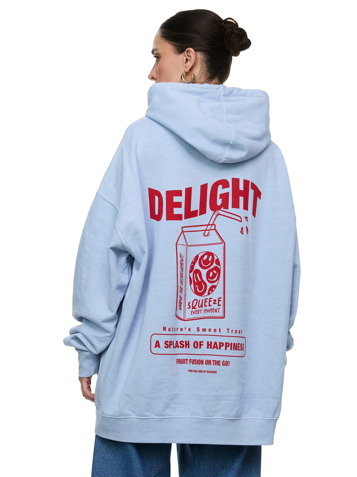 Worldclassca Kapuzensweatshirt Worldclassca Oversized Print DELIGHT Hoodie Kapuzenpullover Sweatshirt PRINT - DELIGHT - A SPLASH OF HAPPINESS