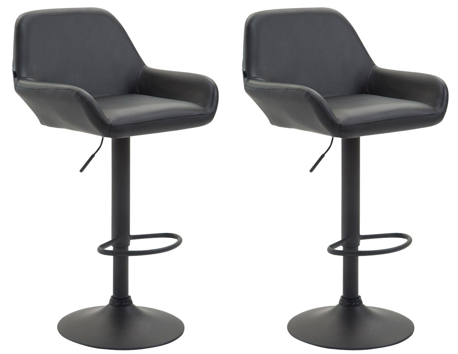 Barhocker 2er Set Barhocker Braga Kunstleder schwarz