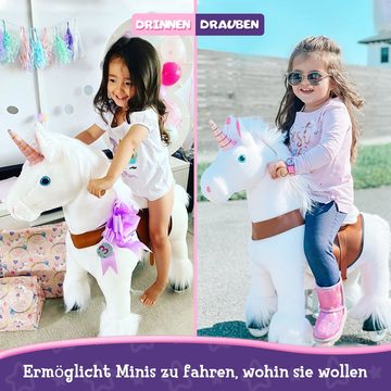 PonyCycle Reitpferd PonyCycle® Modell U Reiten auf Einhorn Spielzeug - Weiß Einhorn, Größe 3 für 3-5 Jahre, Ux304