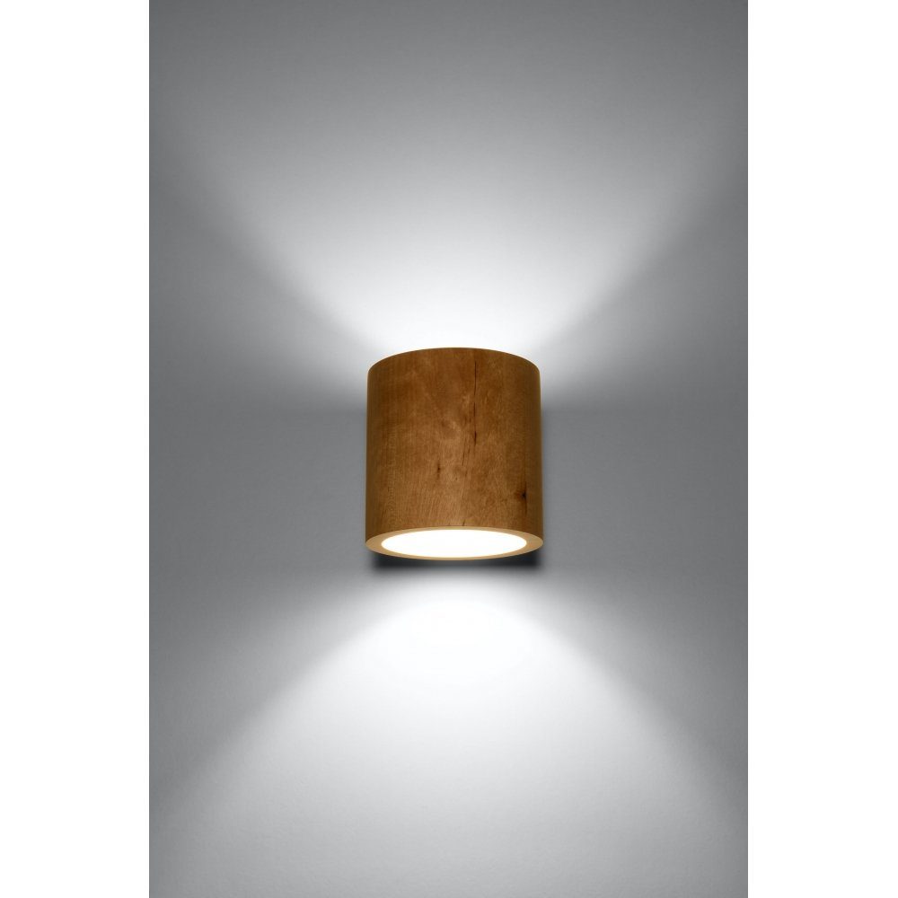 Natural ca. Holz, lighting SOLLUX Pendelleuchte ORBIS Wandlampe 10x12x10 cm G9, Wandleuchte 1x