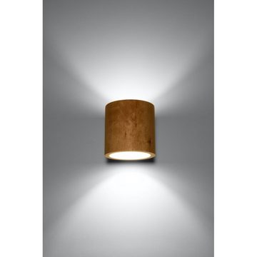 SOLLUX lighting Pendelleuchte Wandlampe Wandleuchte ORBIS Natural Holz, 1x G9, ca. 10x12x10 cm