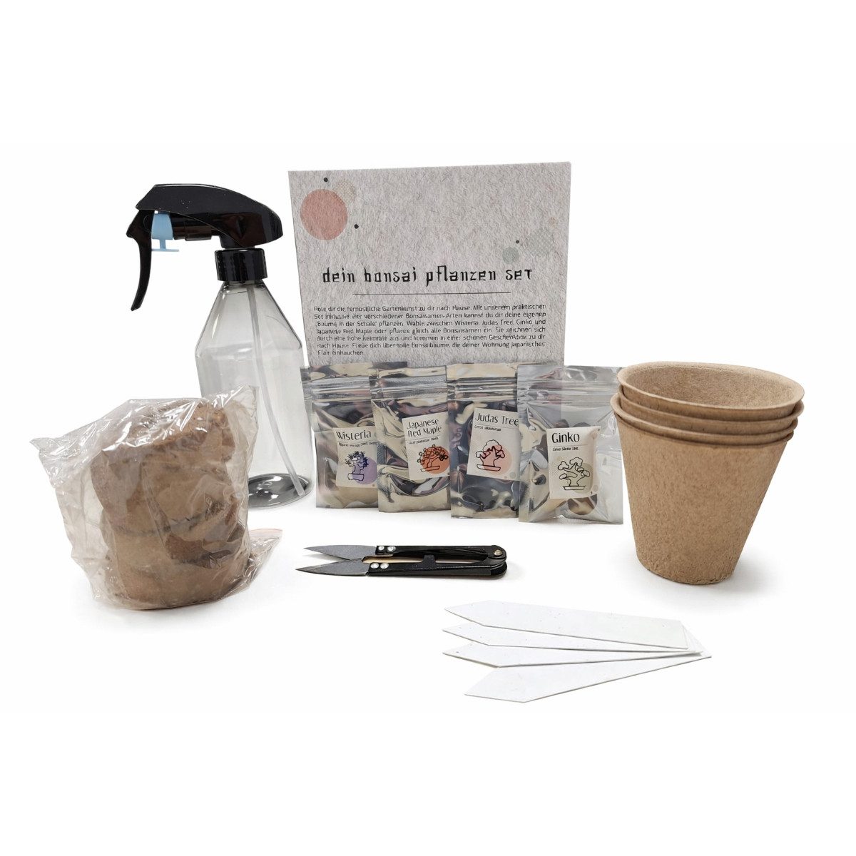 COFI 1453 Gartenpflege-Set Bonsai Starter Set mit 4 Baumarten und Zubehör