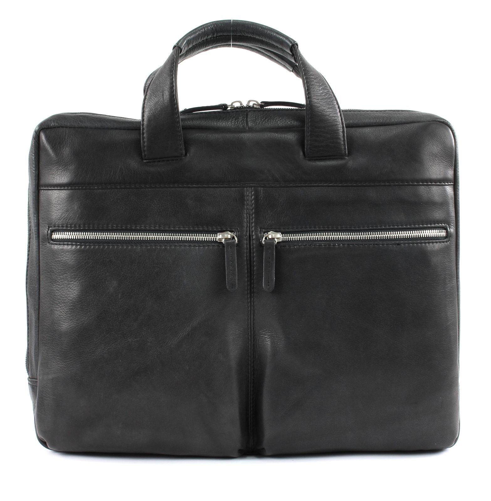 Leonhard Heyden Montreal Leder Aktentasche - Mit Laptopfach Bis 15 Zoll, Schwarz