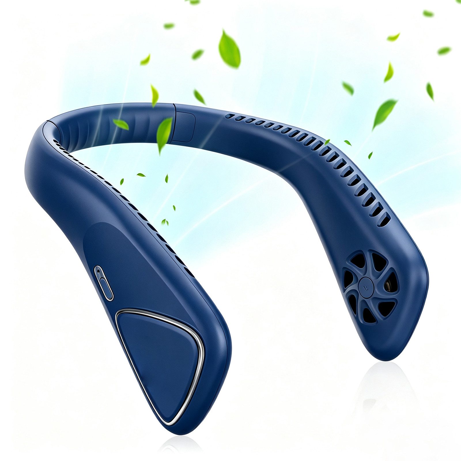 MOPUEA Mini USB-Ventilator Nackenventilator Akku 6000mAh 3 Stufen leise 360 Grad flexibel, Flügellos, 3 Stufen, leise, 360° flexibel, bis 14 Std.