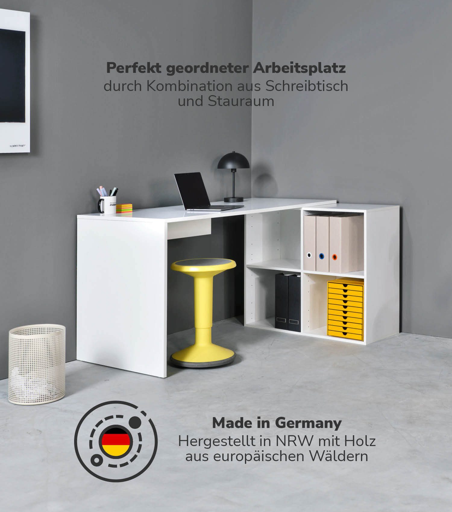 mokebo Eckschreibtisch Der Produktive (mit 4 günstig online kaufen