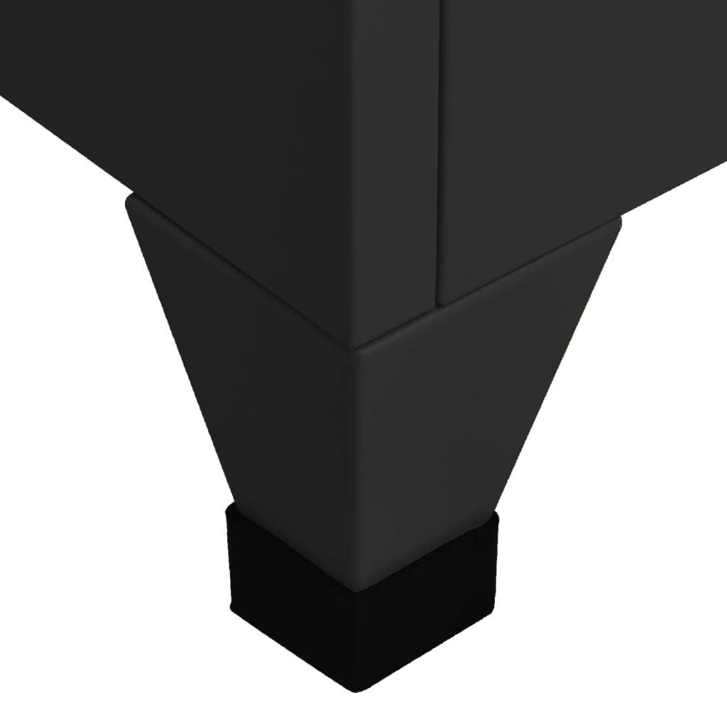 Schwarz Fächerschrank Stahl Schließfachschrank cm 38x45x180 (1-St) vidaXL