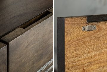 riess-ambiente Highboard ONYX 120cm dunkelbraun / gold (Einzelartikel, 1 St), Massivholz · Achat · Edelstein · Metall · Schrank · Wohnzimmer