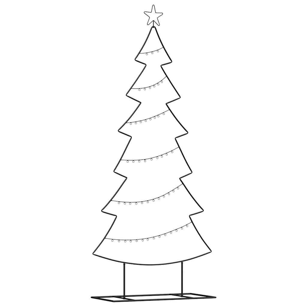 vidaXL Künstlicher Weihnachtsbaum Metall Weihnachtsbaum mit Ständer Schwarz 180 cm Stahl