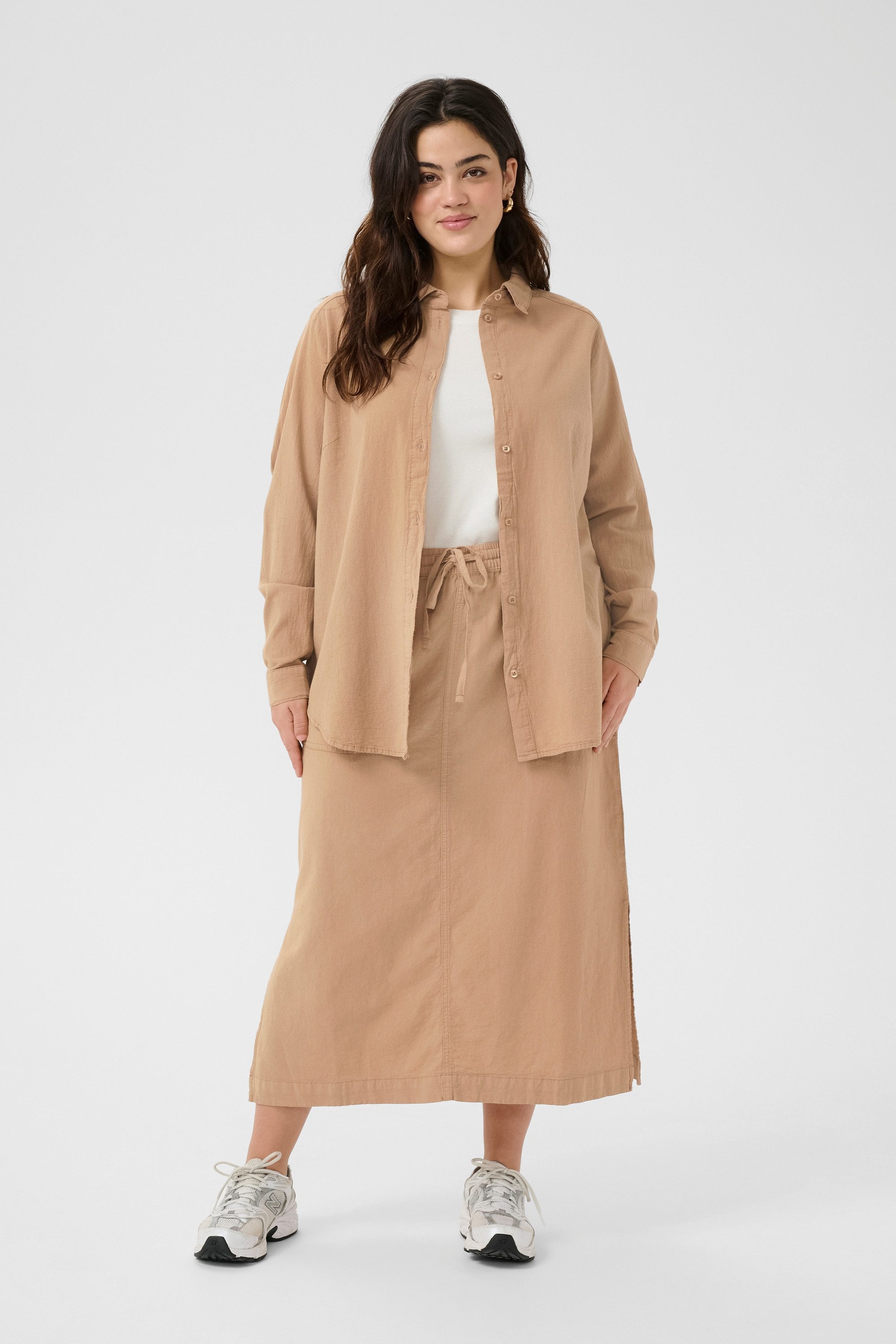 KAFFE Curve Langarmhemd Langarm - Hemd KCnana Große Größen