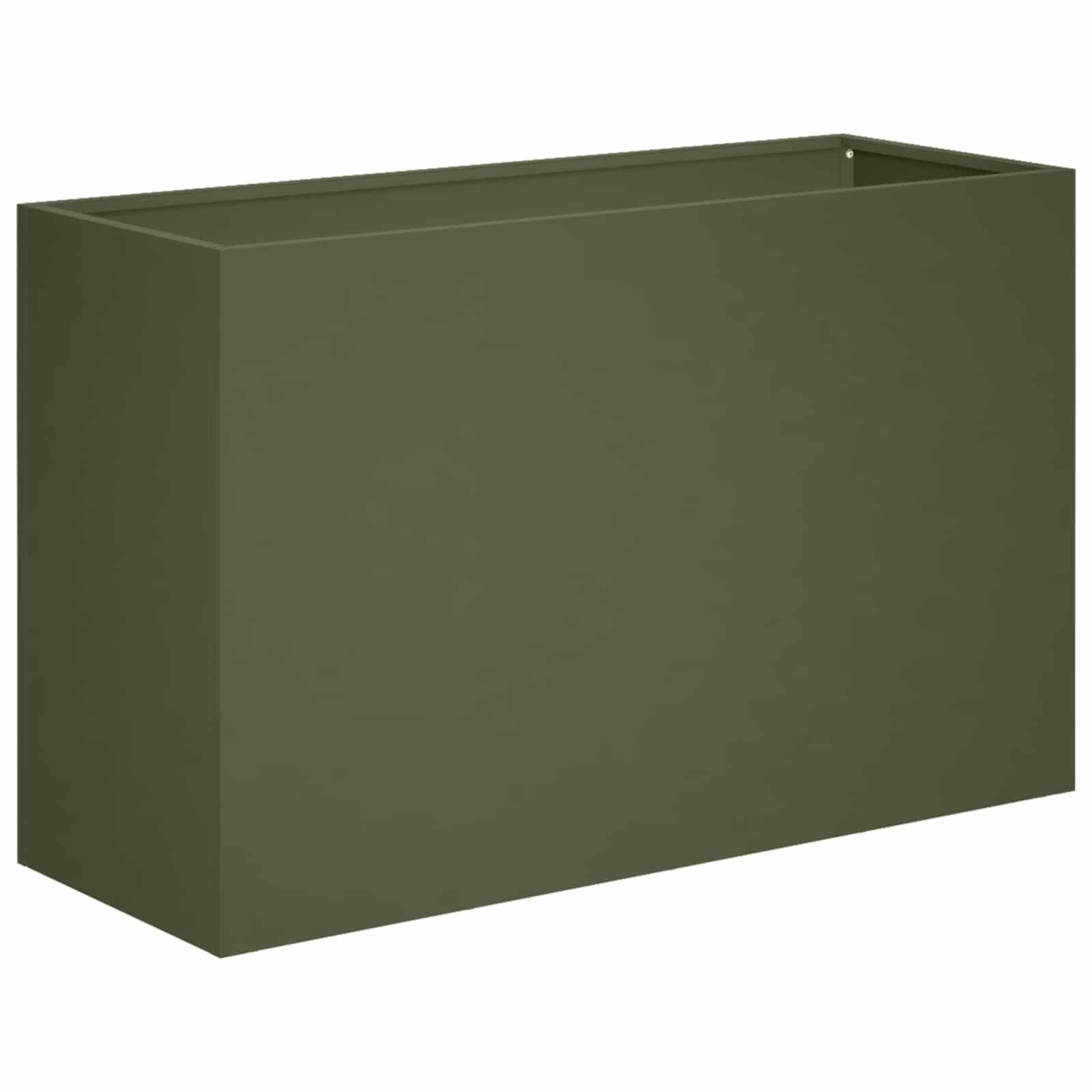 vidaXL Blumentopf Garten-Pflanzgefäß 2 stk. Olivgrün 80 x 30 x 40 cm (2 St)