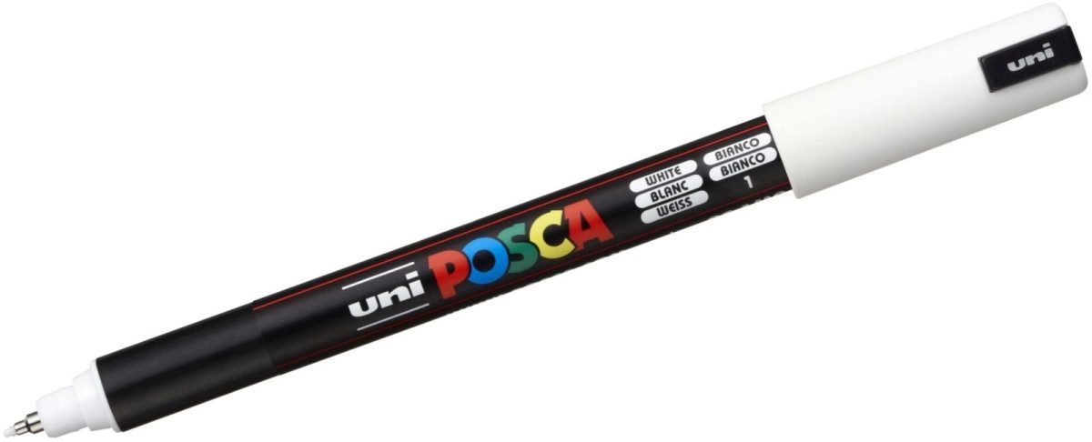 uni-ball Filzstift Fasermaler Uni Posca PC-1MR 0,7 weiß.