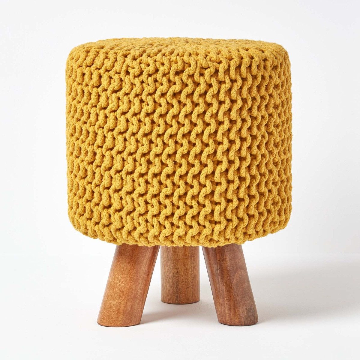 Homescapes Fußhocker Gestrickter Fußhocker, 42 cm günstig online kaufen