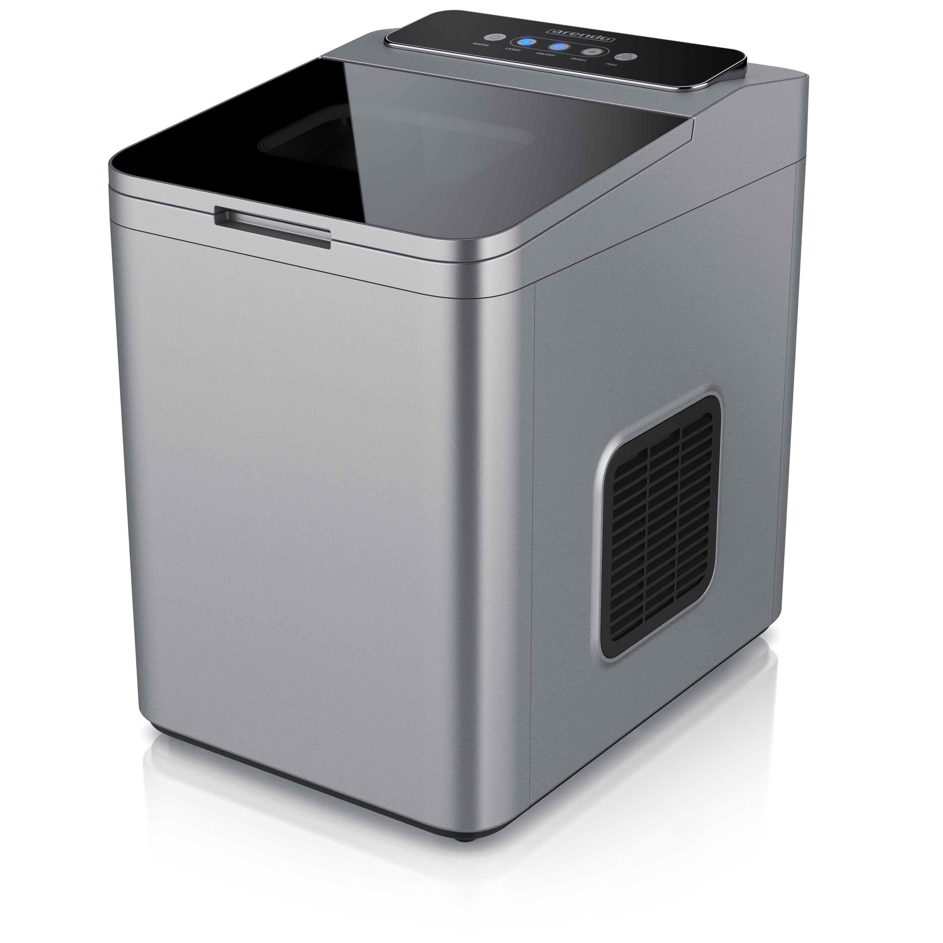 Arendo Eiswürfelmaschine Eiswürfelbereiter 105W, 1,4 Liter Eiswürfelbehälter, 9 große Eiswürfel, in 8 Minuten, 2 Eiswürfelgrößen, Sichtfenster, inkl. Eiswürfelschaufel