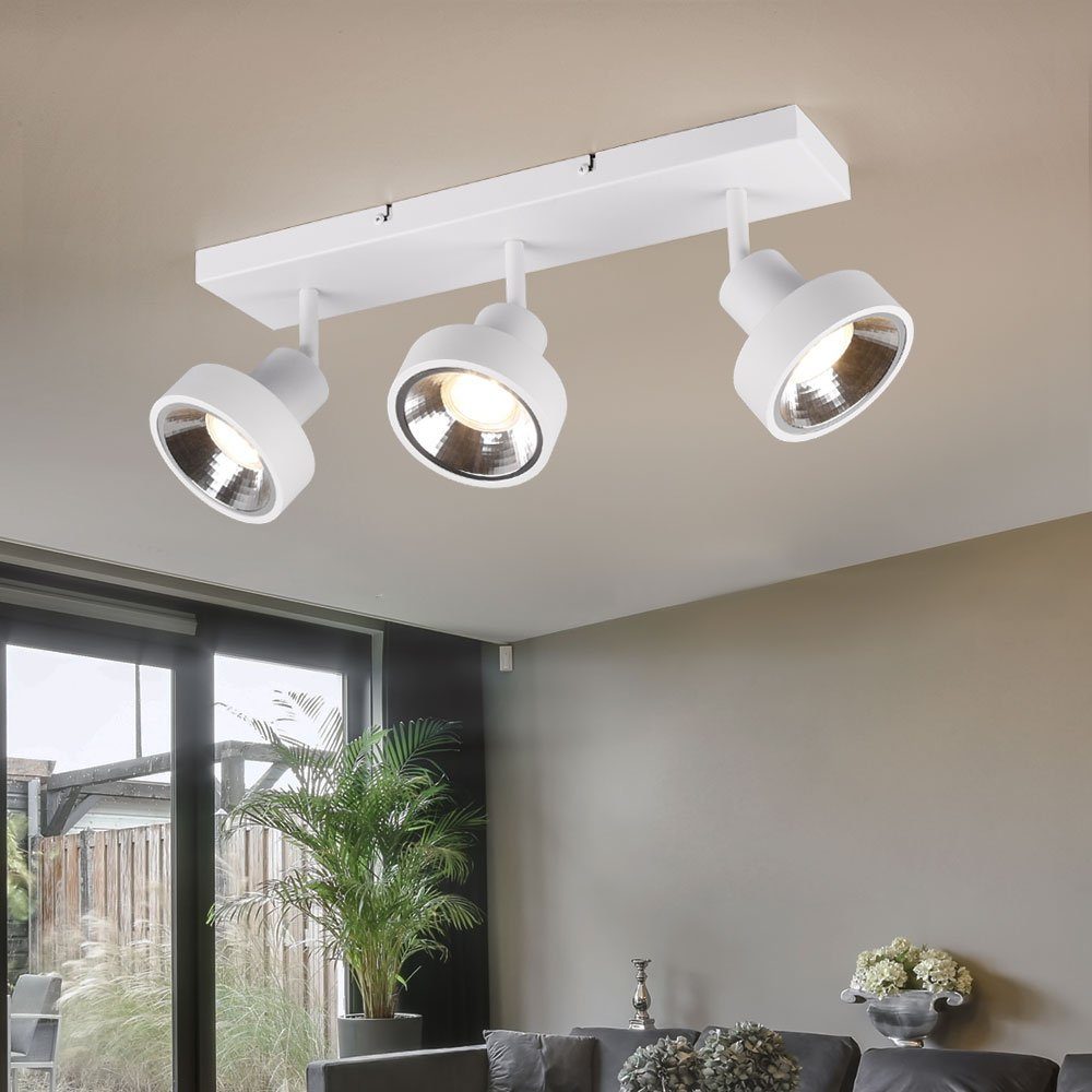 TRIO Leuchten Deckenleuchte, Leuchtmittel nicht inklusive, Deckenlampe Spotleuchte Spotlampe 3 flammig Spots beweglich weiß matt