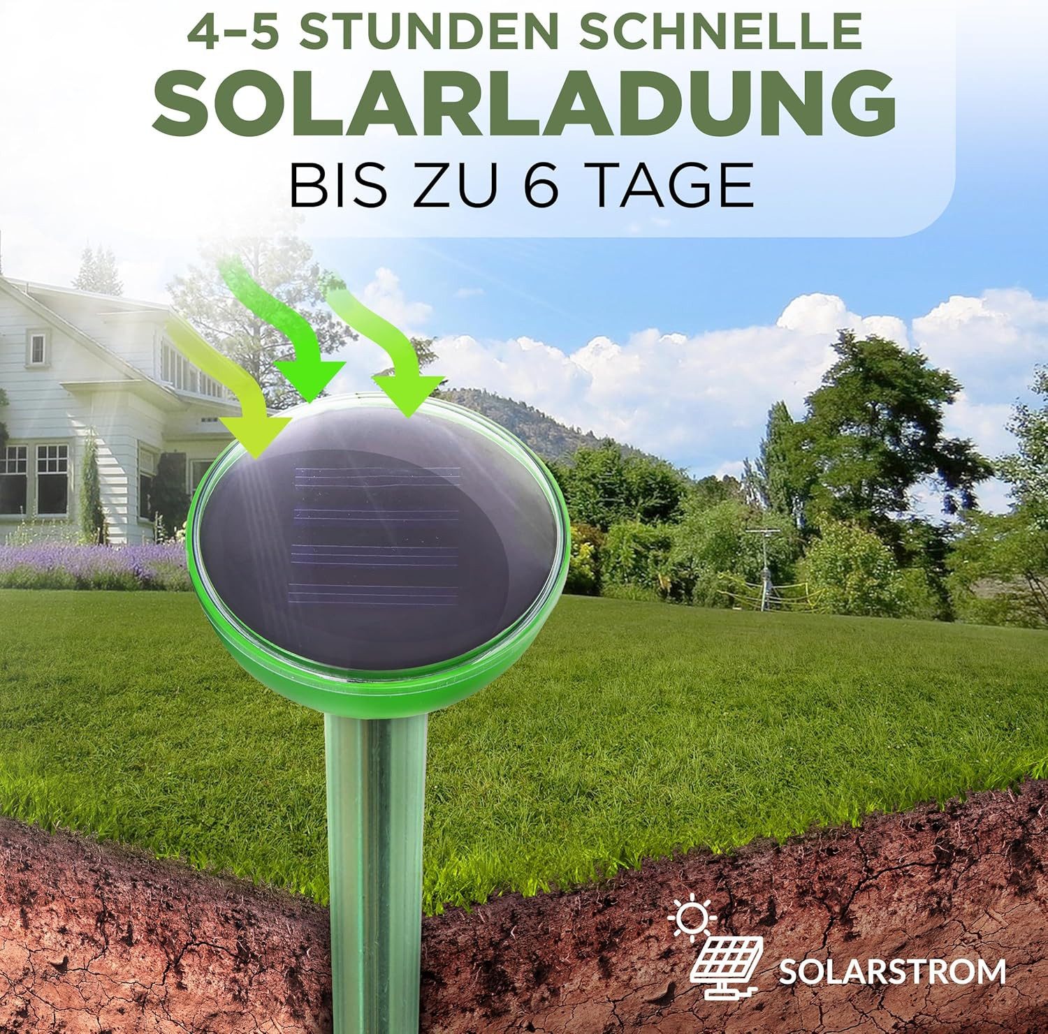 ISOTRONIC Vibrations-Tierabwehr Solar Maulwurfvertreiber, 1-tlg.