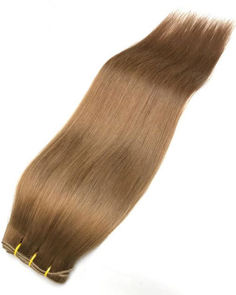 Echthaar-Extension Weave Hair Echthaartresse, mittelblond 7N, Remy Haar für Haarextension