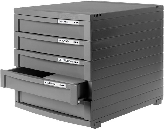 voelkner selection Schubladenbox “HAN Schubladenbox CONTUR 1505-191 Dunkelgrau DIN A4, DIN B4, DIN C4 Anzahl der Schubfächer: 5”
