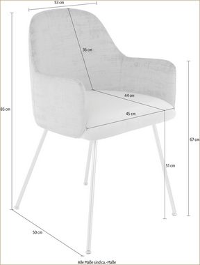 Kayoom Polsterstuhl Stuhl Richard 525 Grau / Beige (1 St), samtweicher Bezug, zweifarbig
