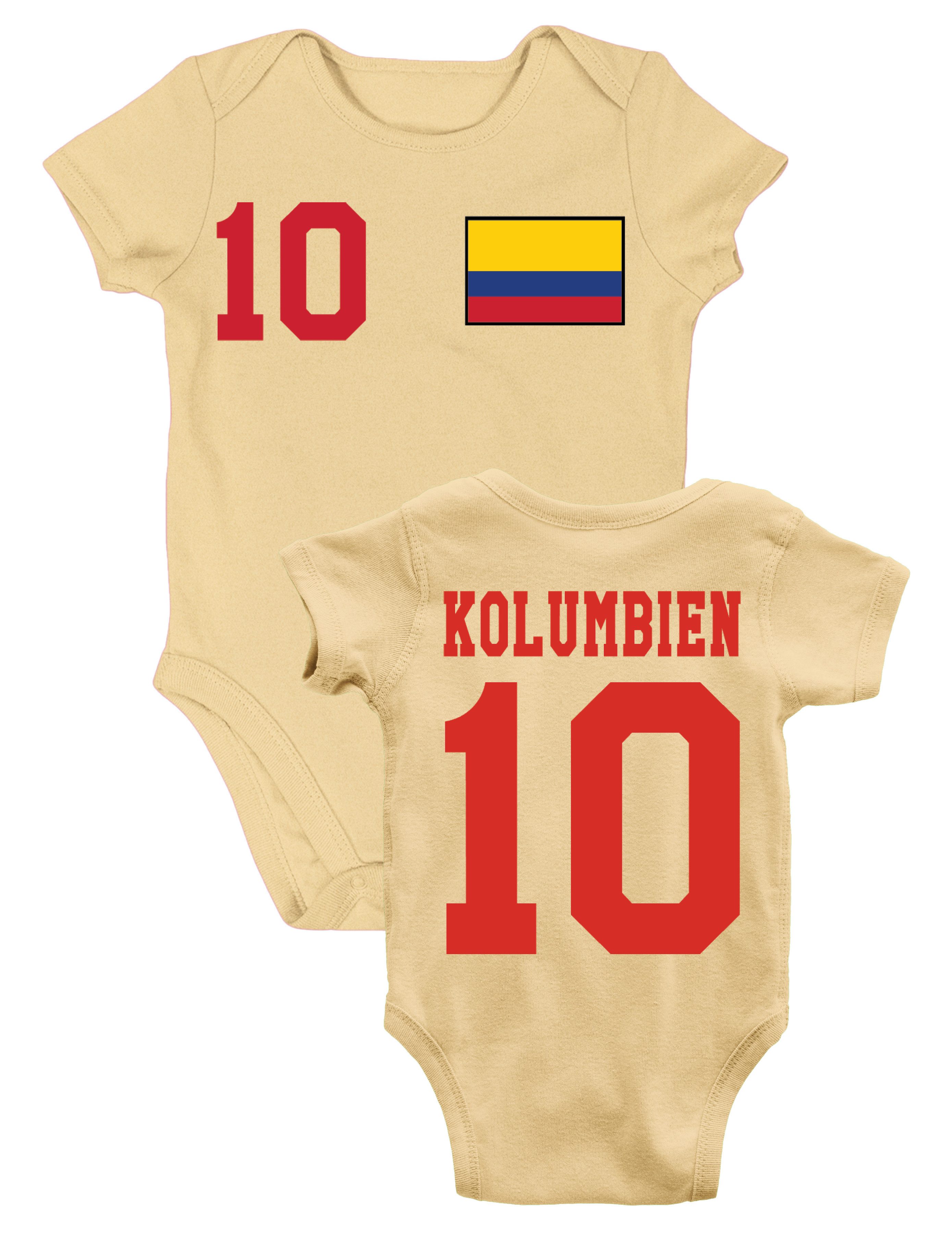 Youth Designz Kurzarmbody Kolumbien Fußball Kinder Baby Body Strampler Geschenk mit modischen Aufdruck für Jungs und Mädchen