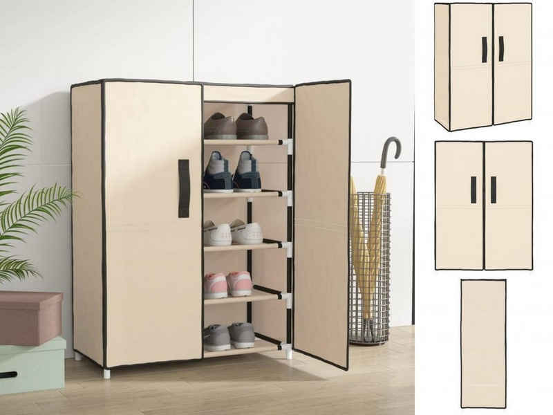 vidaXL Regal Schuhschrank Creme 60x28x90 cm Stoff