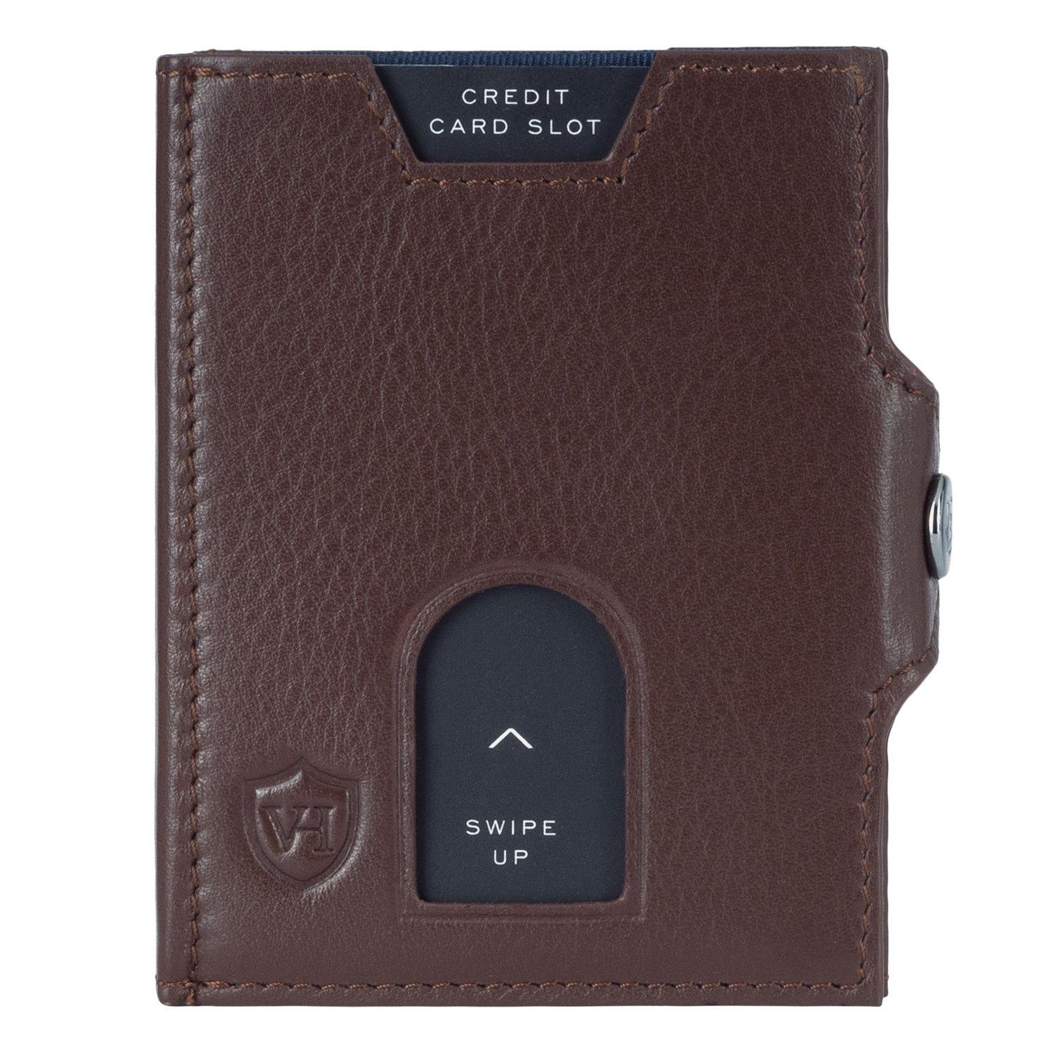 VON HEESEN Geldbörse Whizz Wallet mit 6 Kartenfächer, Slim Wallet Geldbeutel Portemonnaie inkl. RFID-Schutz & Geschenkbox Taupe