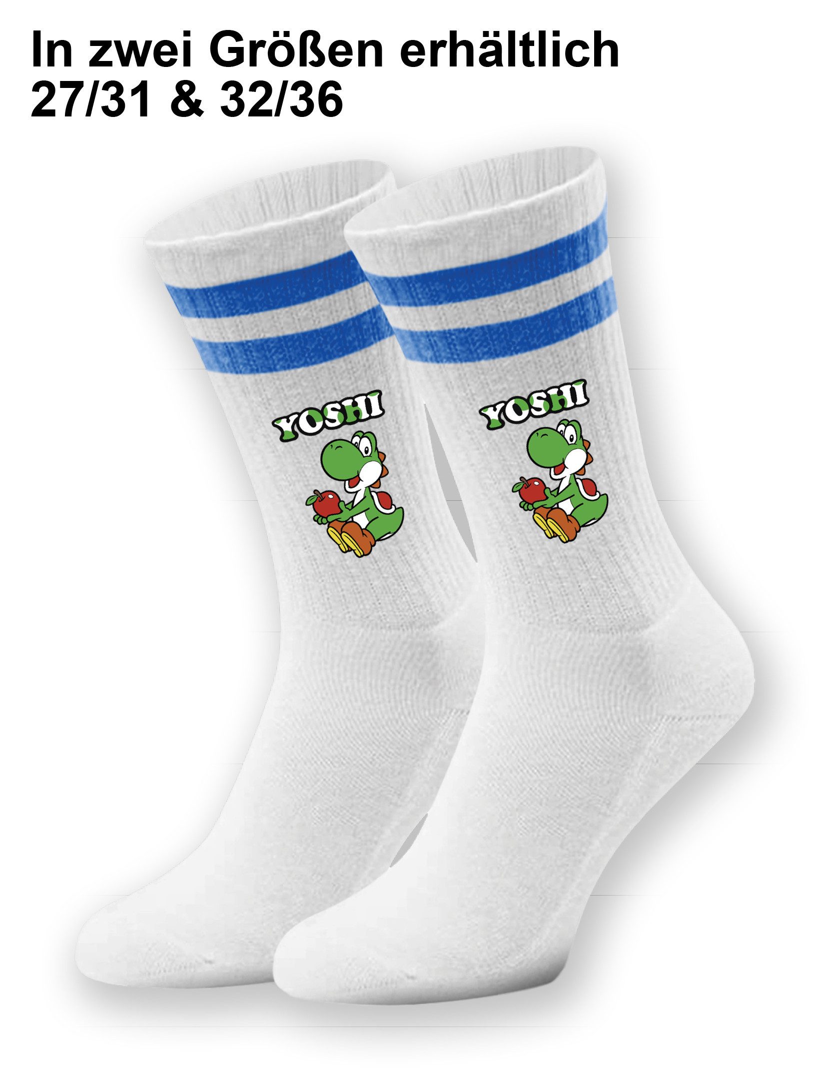 Youth Designz Tennissocken Yoshi Unisex Socken Geschenk für Jungen und Mädchen mit verstärkter Verse und Zehenbereich