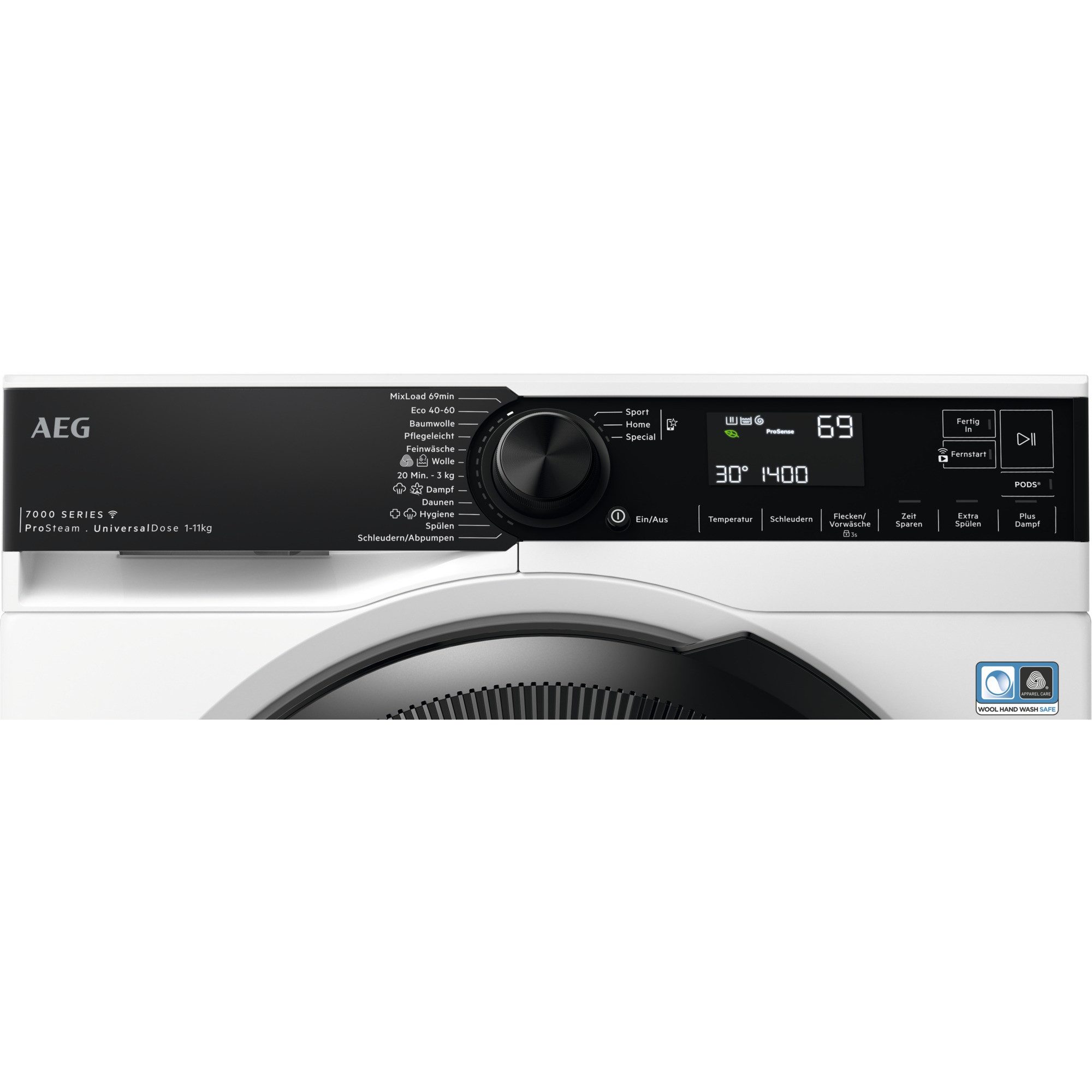 AEG Waschmaschine 7000 ProSteam® LR7EW75610 914505106, 11 kg, 1600 U/min, UniversalDose: löst PODS®/Caps 60 % schneller auf für beste Reingung