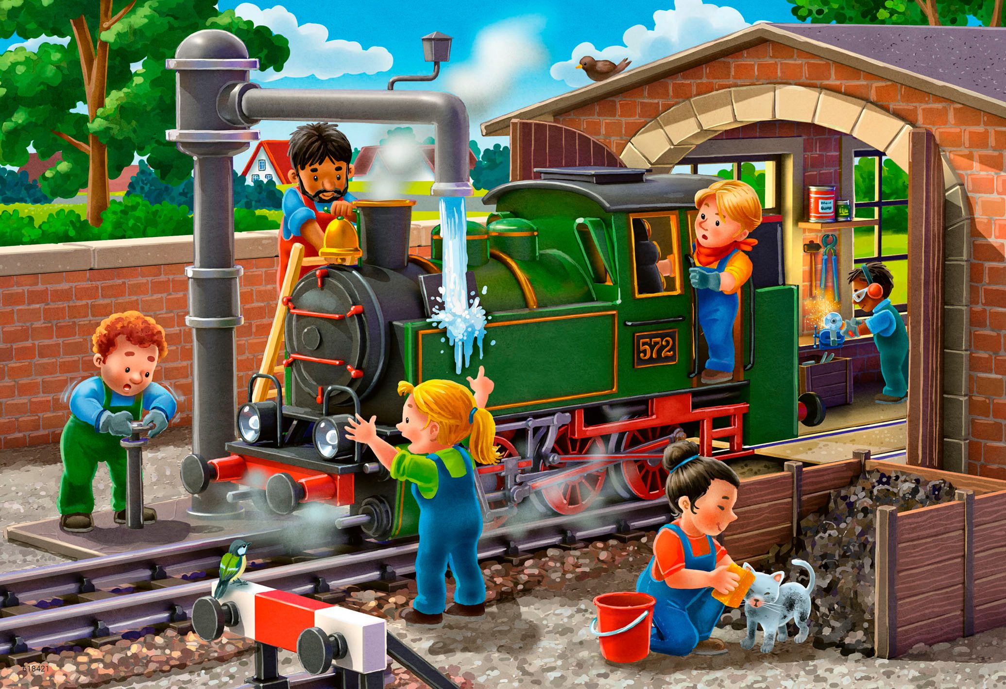 Ravensburger Puzzle Eisenbahn- und Flugzeugservice, 48 Puzzleteile, Made in günstig online kaufen