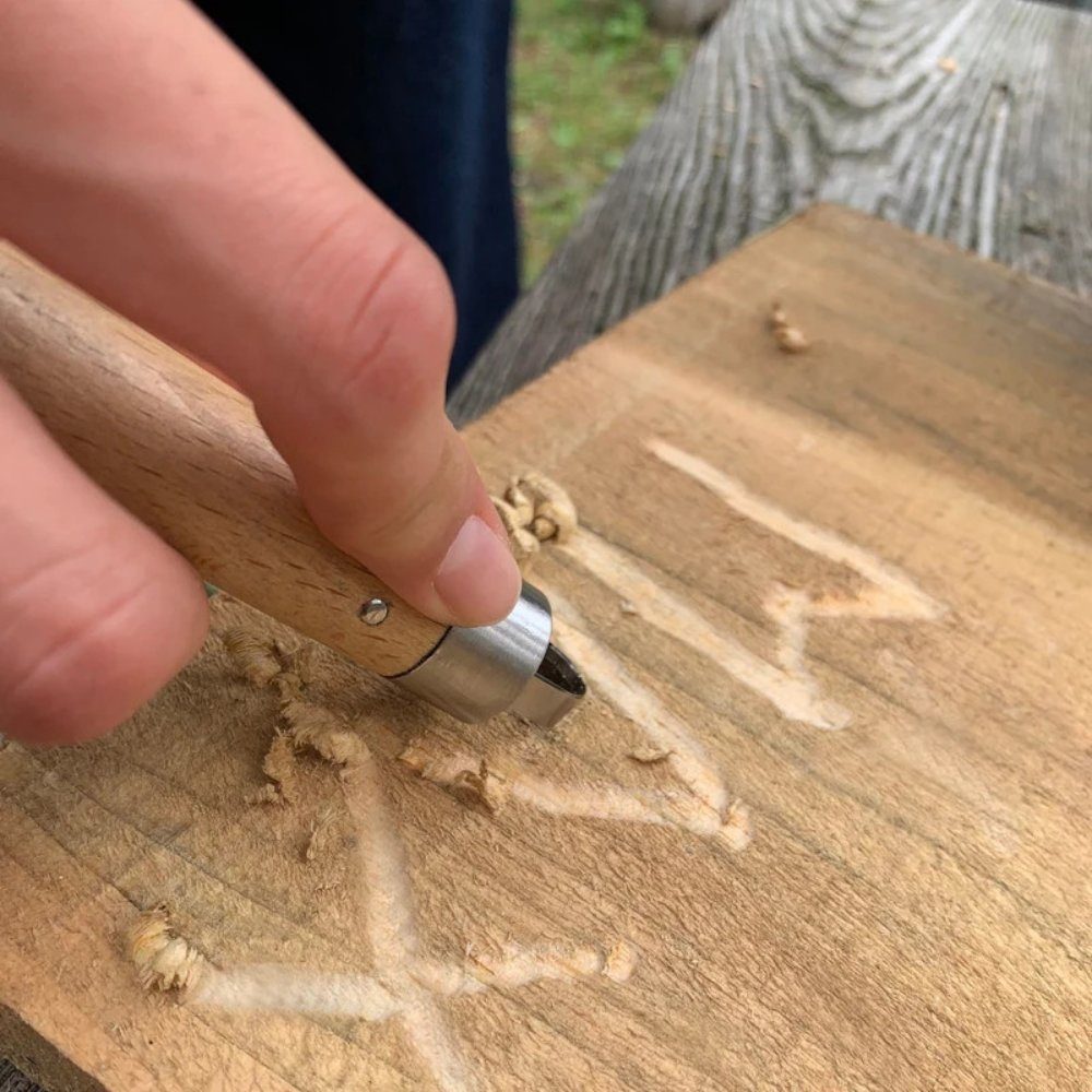 Spielzeug-Gartenset Outdoor Wood Carving Tool Kinder Holz Schnitzmesser runde Klinge