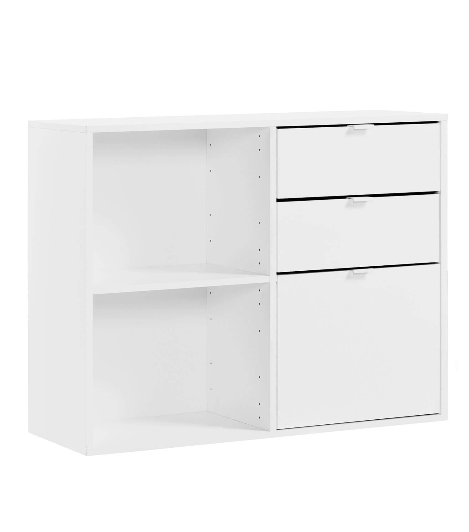 mokebo Aktenregal Der Verstauer, mit 2 offenen Fächern, Standregal, Holzregal, Bücherregal oder Würfelregal in Weiß