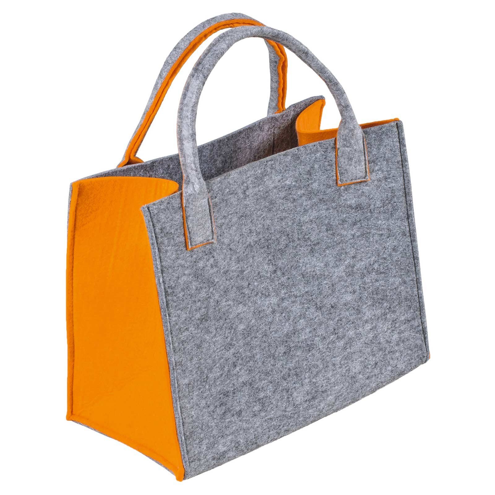 zum hellgrau-orange oder Benutzen maDDma Einkaufsbeutel 35x20x43cm, gleich Filztasche, Aufhübschen,