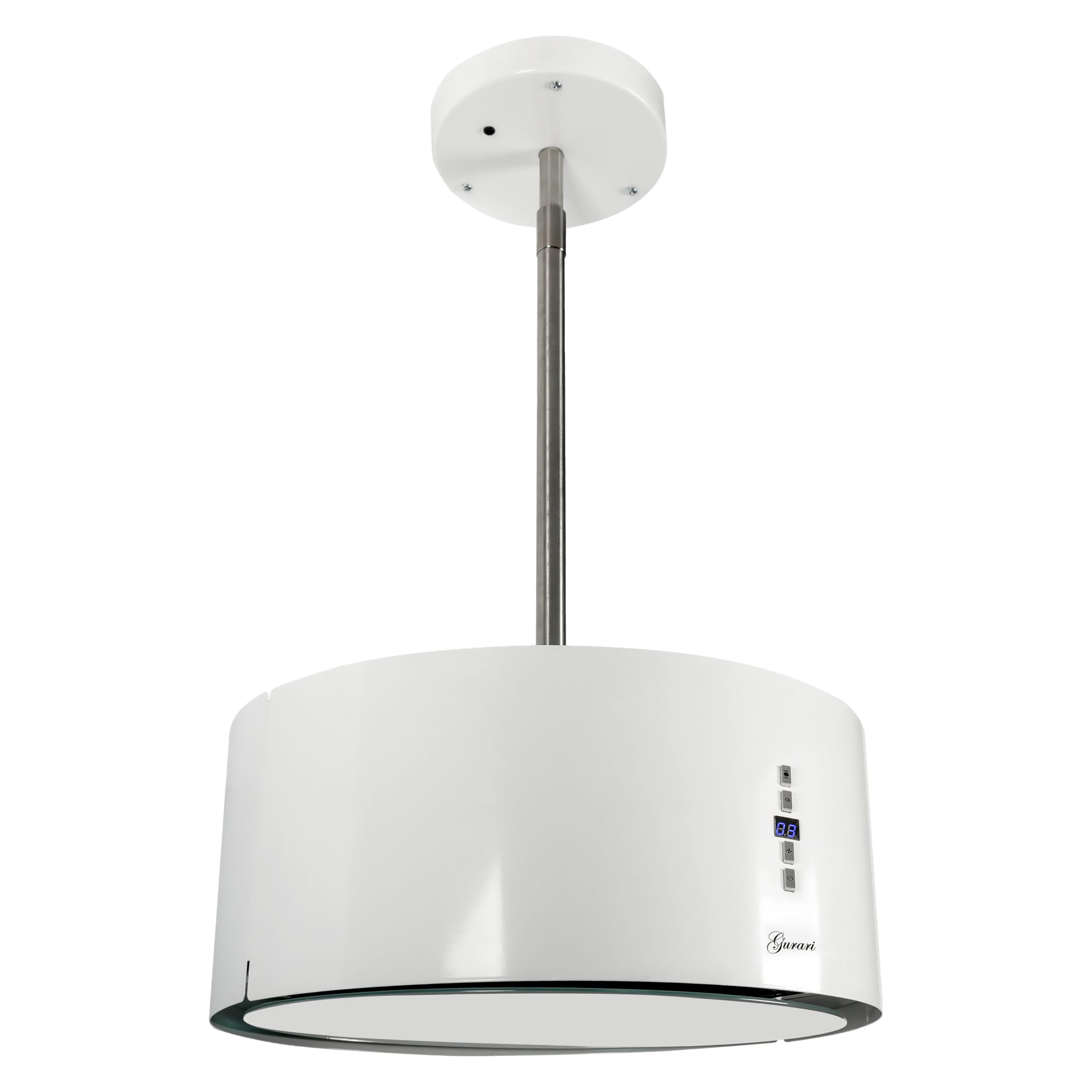 GURARI Inselhaube GCH I 237 WH 50 // Dunstabzugshaube 50cm, 860m³/h,Umluft Inselhaube,Weiß