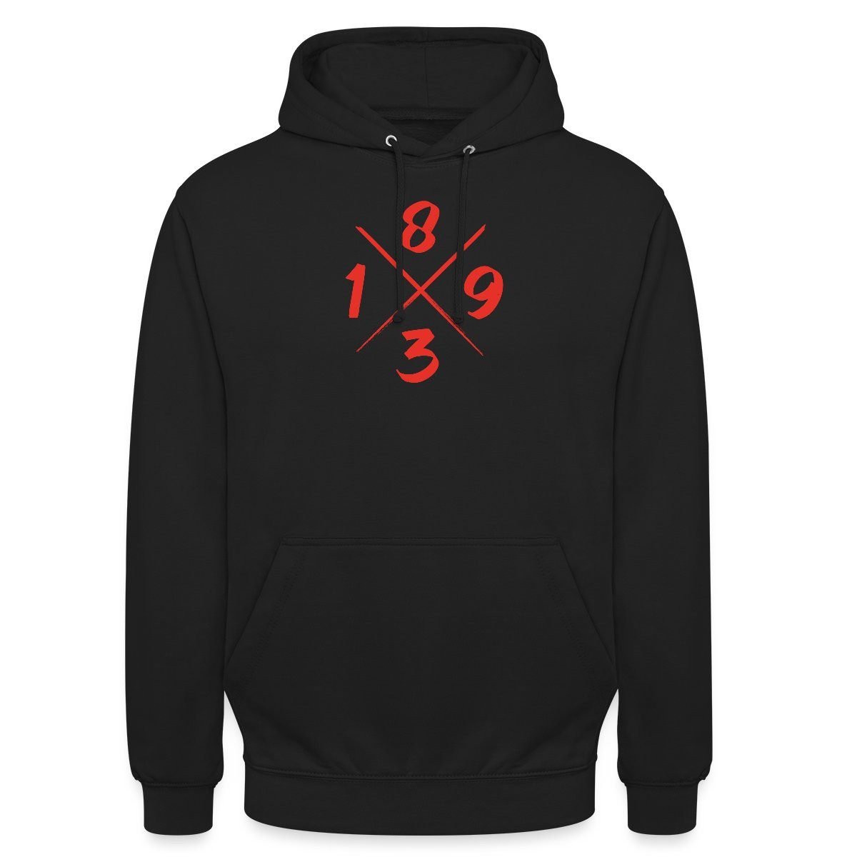 Spreadshirt Hoodie Stuttgart 1893 Fußball Fan Unisex Hoodie (1-tlg) Unisex-Schnitt: Sitzt bei Männern körpernah, bei Frauen weit