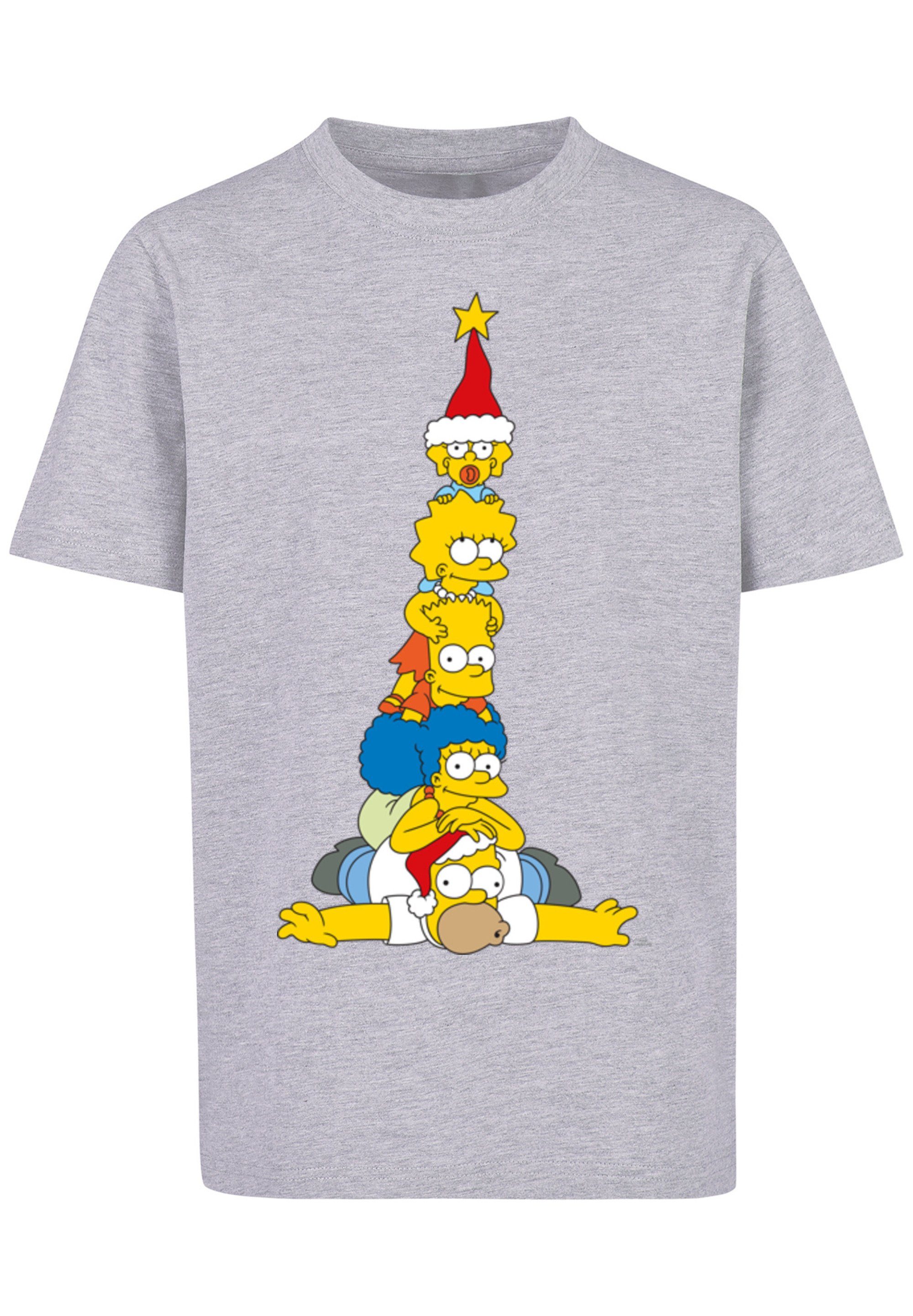 F4NT4STIC T-Shirt The heather grey Family Simpsons Weihnachtsbaum Print Christmas