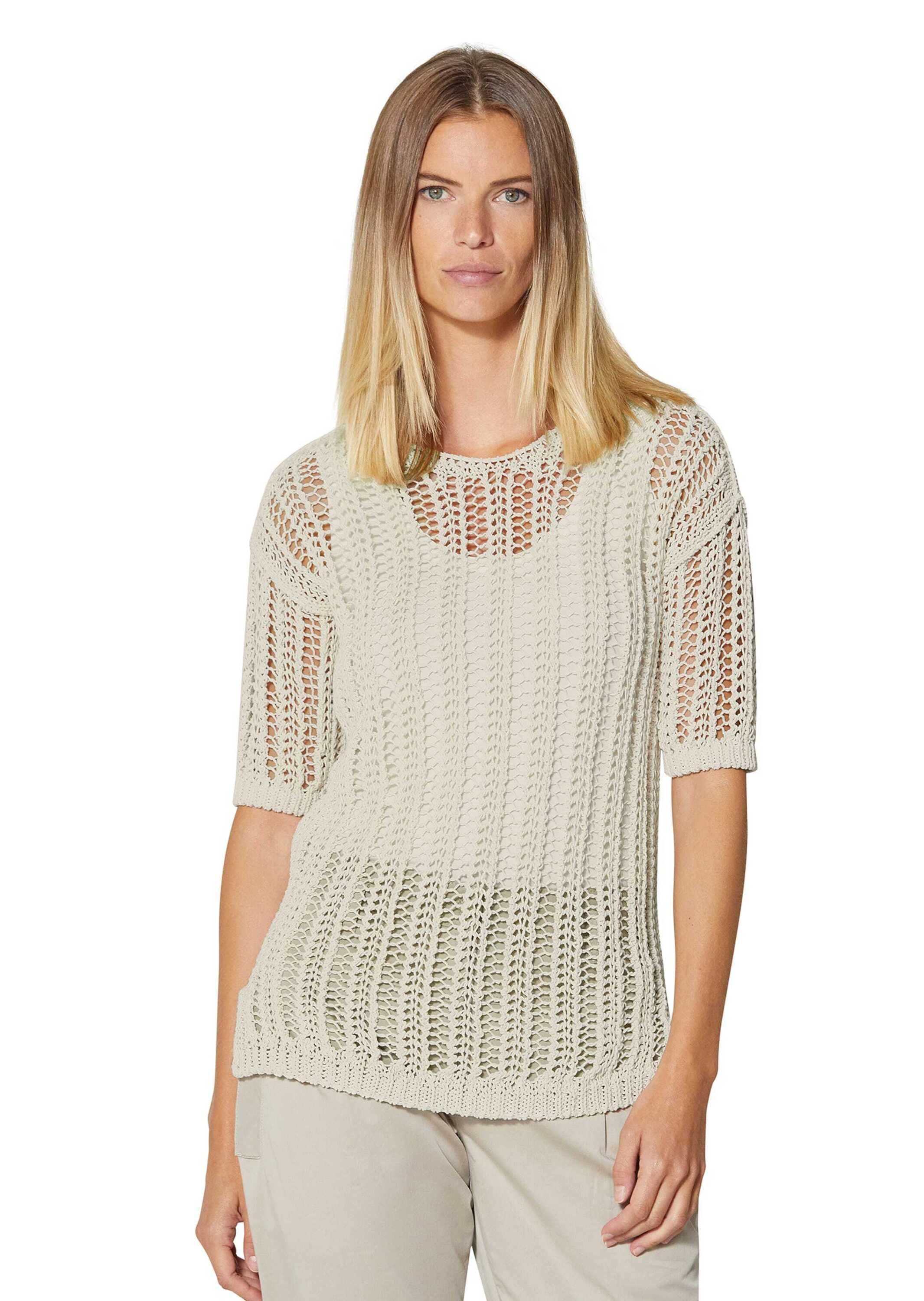 Strickpullover Ajourpullover aus edlem italienischem Bändchengarn