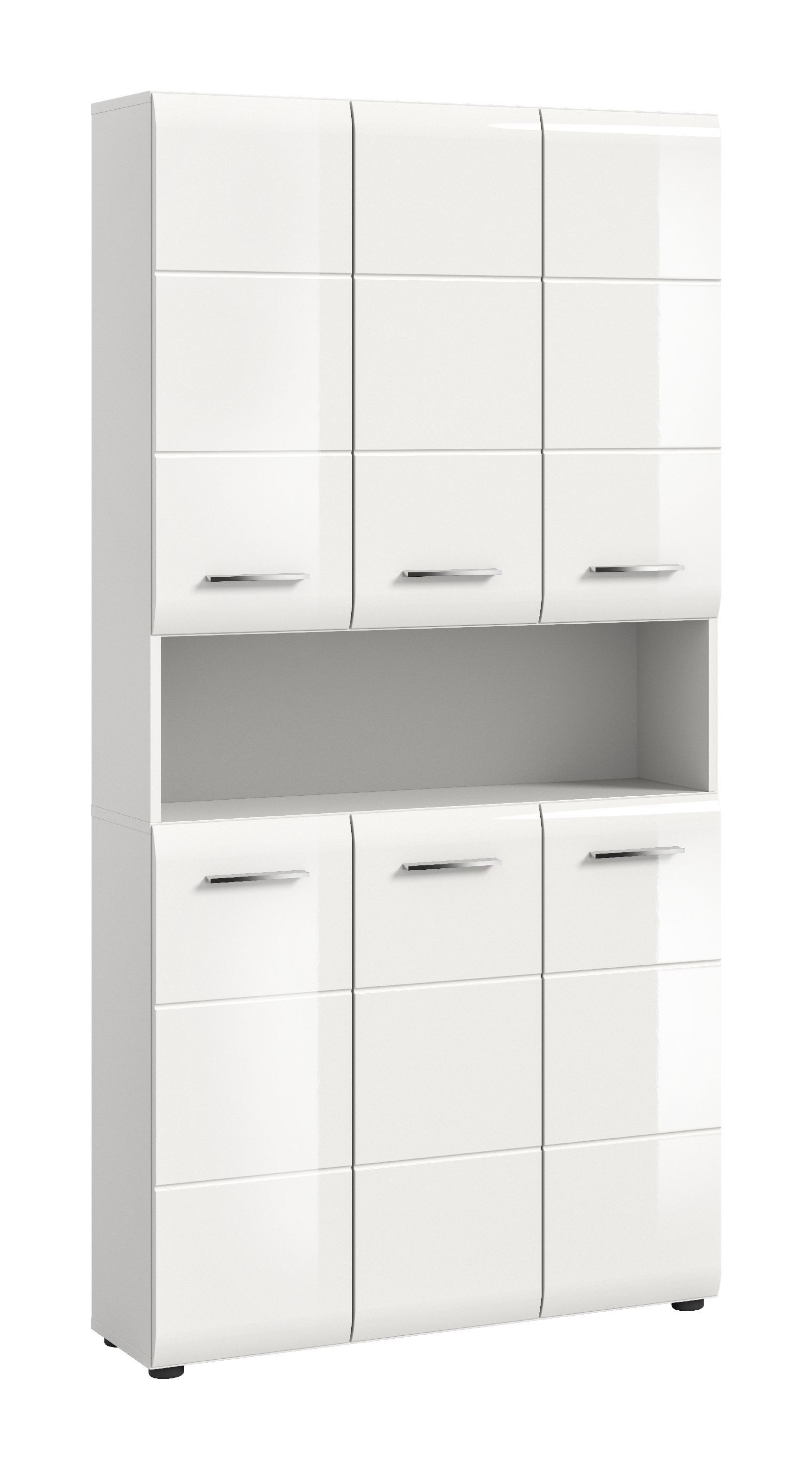 xonox.home Stauraumschrank weiß Nachbildung Melamin beschichtet modern 90x1 günstig online kaufen
