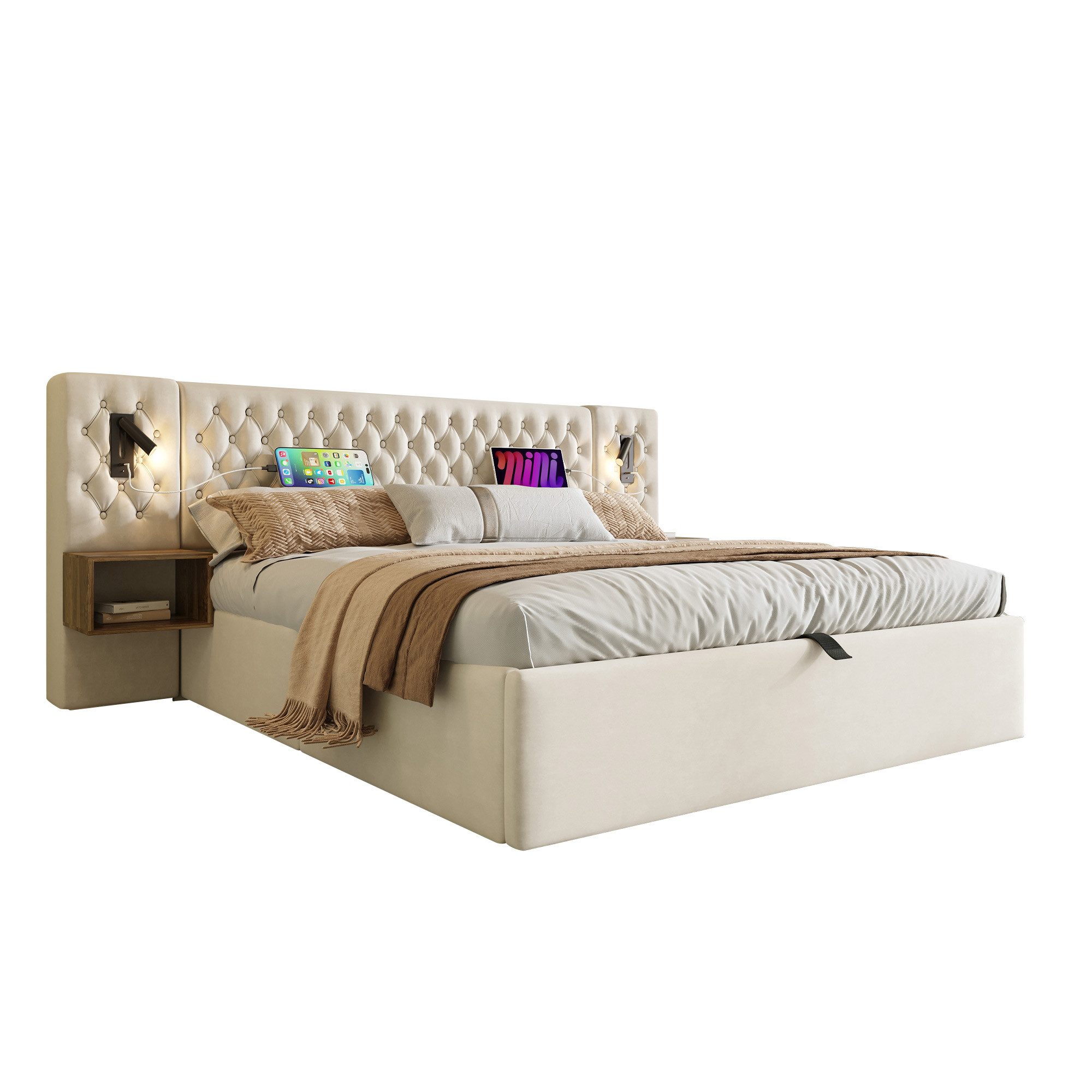 BlingBin Schlafzimmer-Set Polsterbett Hydraulisch Stauraumbett, (1-tlg) günstig online kaufen