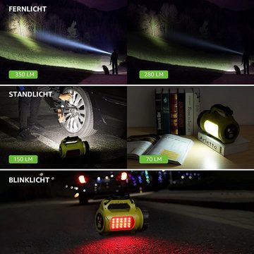 Vicbuy LED Taschenlampe, 500m Reichweite Handscheinwerfer Campinglampe 3 Lichtmodi