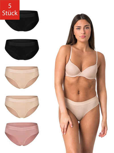 Elsie Bikinislip Unterhosen Damen aus 95% Baumwolle mit Stretch Slip Damen (Packung, 5-St., 5er-Pack) Bequeme Unterwäsche Frauen