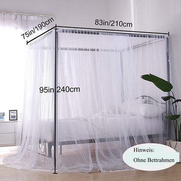 GelldG Moskitonetz Moskitonetz Groß Fliegennetz Bett für Anti-Insekt mit 4 Eckpfosten