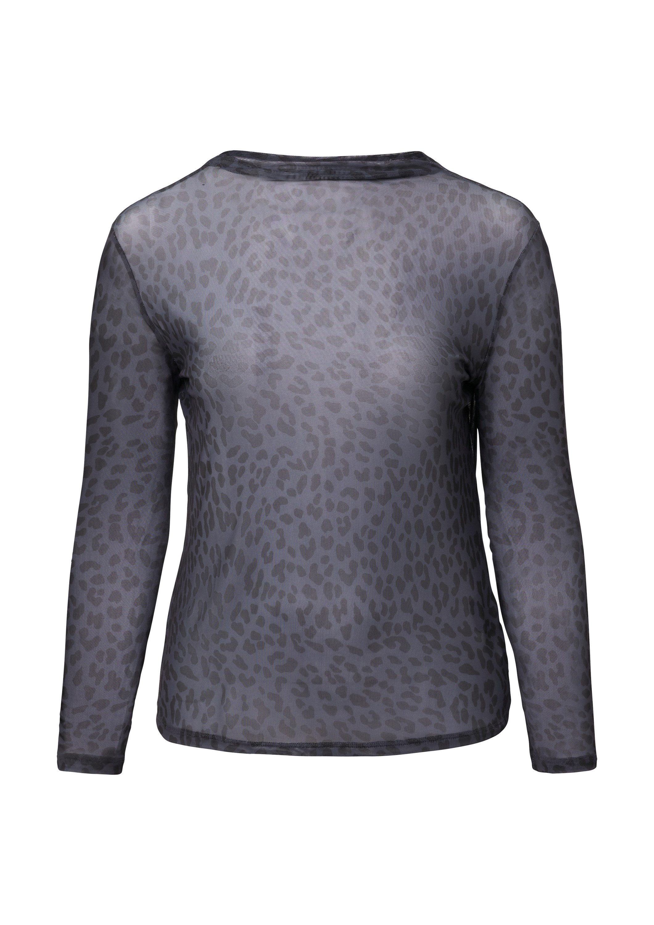 QS Langarmshirt T-Shirt Mesh-Shirt mit All-over-Print günstig online kaufen