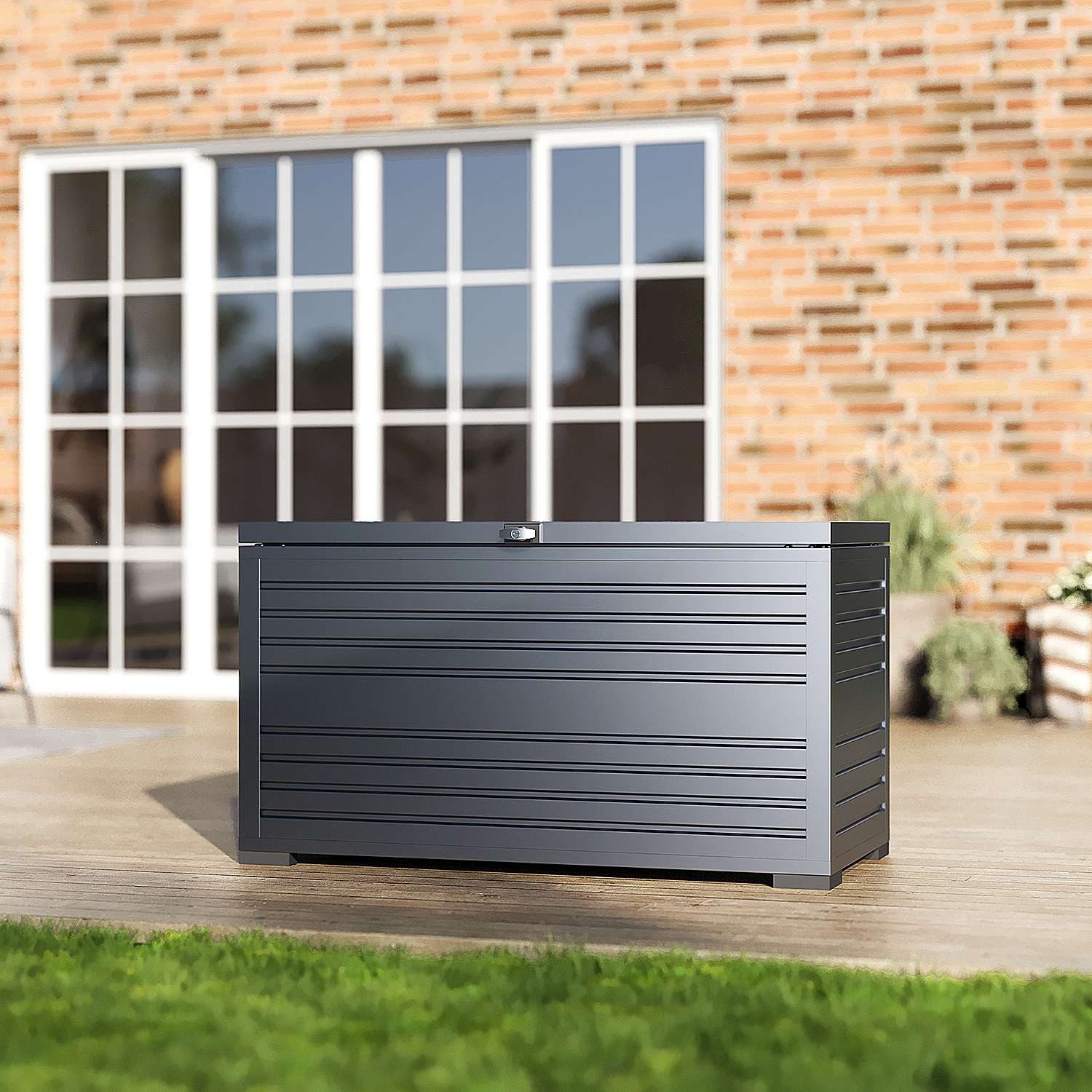 Weide Gartenbox Weide Gartenbox 284 L aus 100% Aluminium 100 x 64 x 46 cm, Garten Schachtel