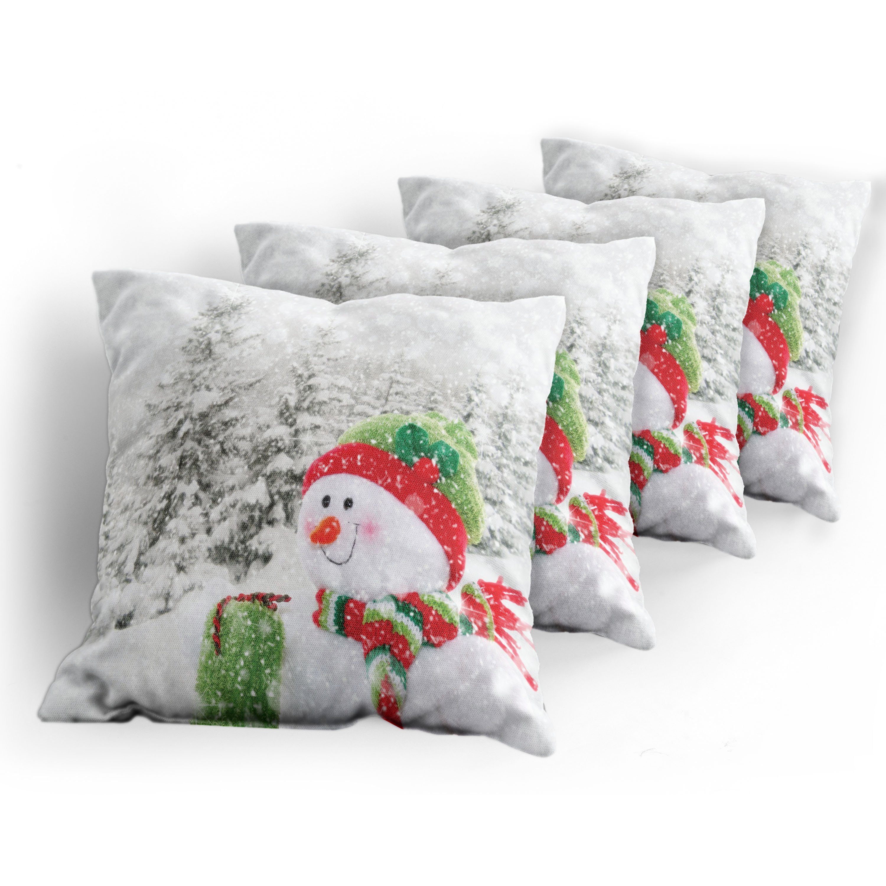 Digitaldruck, Urlaub Modern Woodland Weihnachten Snowy Kissenbezüge Accent Stück), Doppelseitiger Abakuhaus (4