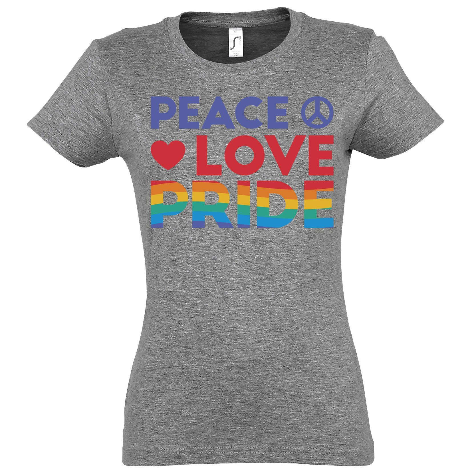 T-Shirt Peace Love Pride Damen T-Shirt